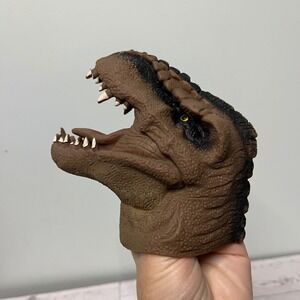Schylling Realistic T-Rex Dinosaur Rubber Hand Puppet Brown Tyrannosaurus Rex